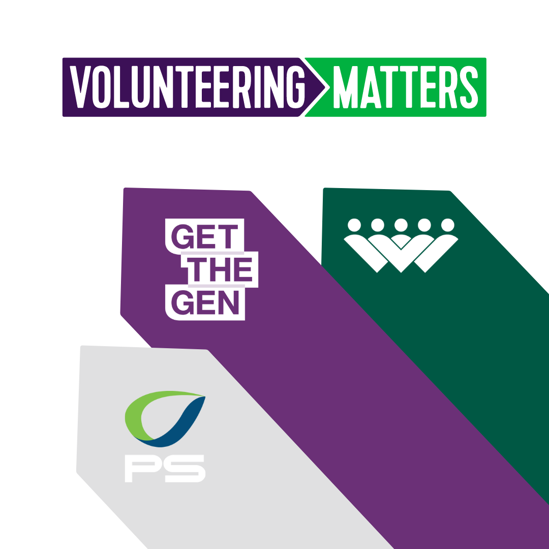 The Volunteering Matters logo, and also the ProjectScotland, GetTheGen and Volunteering Works logo